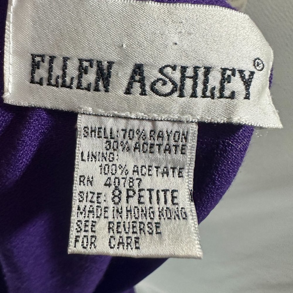Ellen Ashley Vintage Purple Dress Faux 2 piece look - Picture 6 of 8